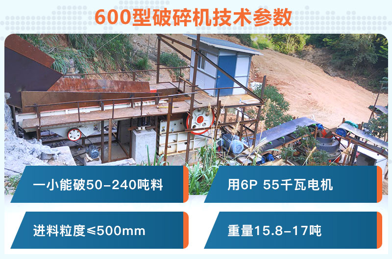 600型破碎機一小時能破多少料？用多少千瓦電機？