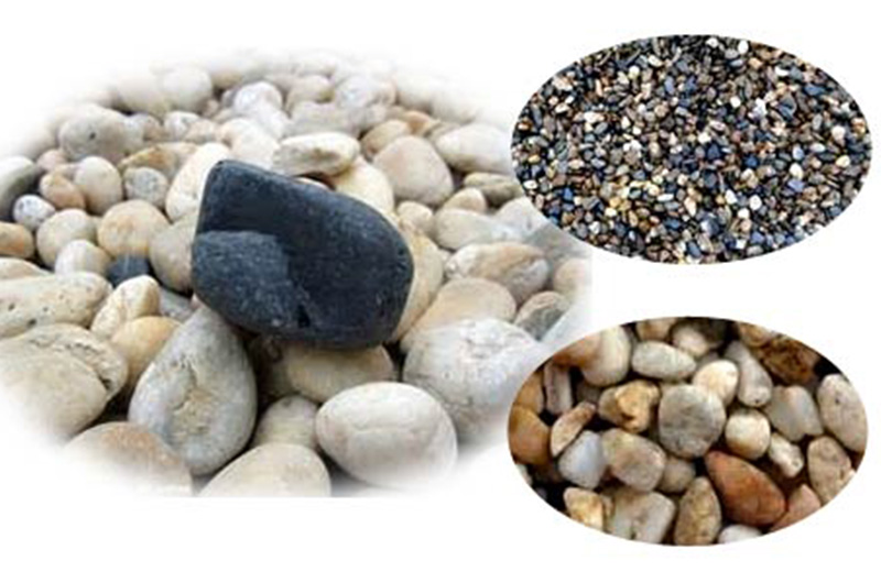 鵝卵石物料破碎前后 鵝卵石物料破碎前后