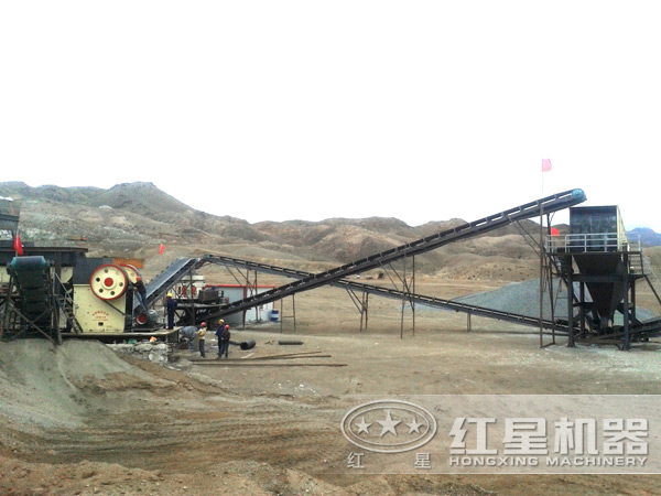 鵝卵石制砂生產試運調試現場 鵝卵石制砂生產試運調試現場