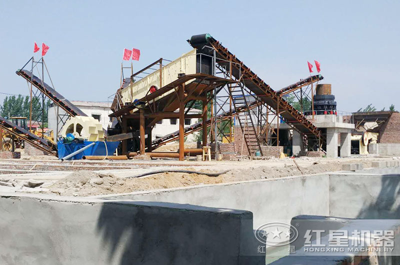 花崗巖制砂洗沙設備安裝現場 花崗巖制砂洗沙設備安裝現場